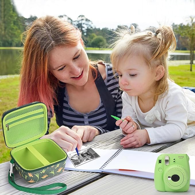 Kids Instant Print Camera Case Compatible with Fujifilm Instax Mini 12 Dylanto/Gofunly/DUDUDRAGON/ESOXOFFORE Kids Camera, Prints Paper Water Color Pen Storage Case Birthday Gift