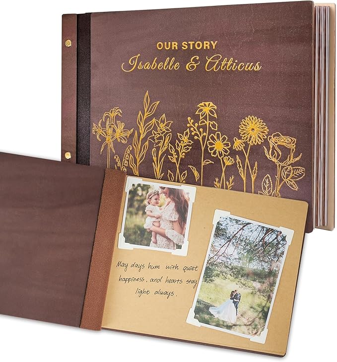 Personalized Wedding Photo Album, Custom Wedding Scrapbook With Name And Date, Couples Scrapbook Retro Diy Guest Book, Couples Anniversary Photo Album Best Gift