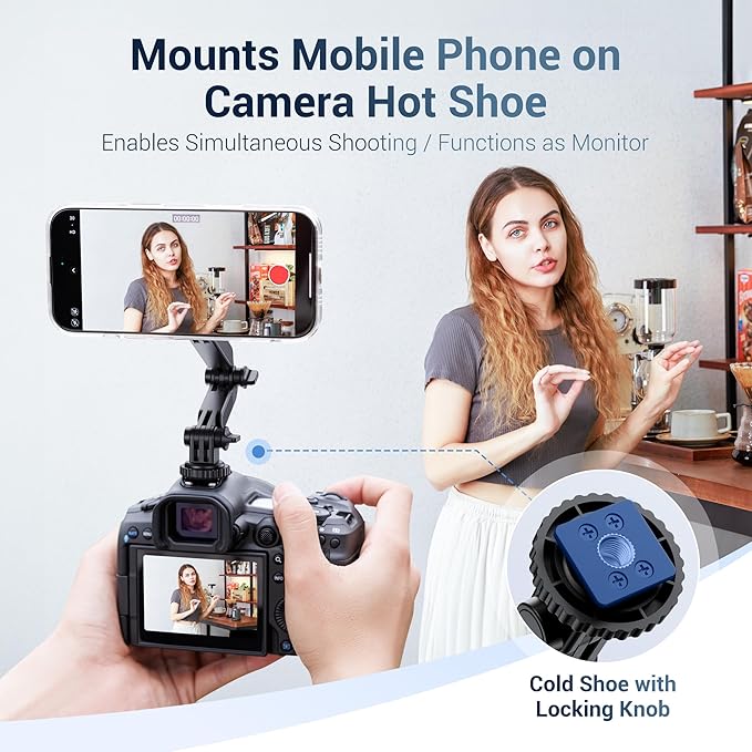 JJC Magnetic Phone Tripod Mount Adapter for Magsafe iPhone 17 16 15 14, Magnet Cold Shoe Phone Holder with 1/4"-20 Screw Hole for DSLR Camera, Gopro Go Pro Hero DJI Osmo Action Photography Accessories