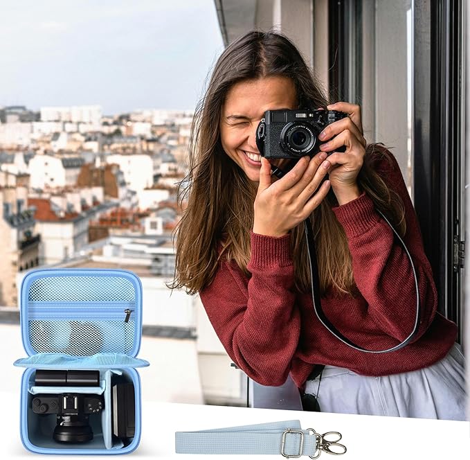 ANKHOH Vlogging Camera Case for Duluvulu/for Zostuic/for YIGLLO/for Gavonde/for Canon/for Kodak Pixpro Digital 4K 5K Camera Carrying Travel Bag for SD Cards, Accessories(Box Only)(Blue)