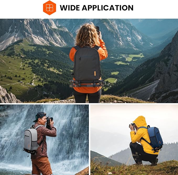TARION Camera Bag Backpack for Photographers: Photography Camera Backpack with Laptop Compartment Waterproof Raincover Photo Backpack Bag Blue TB-M