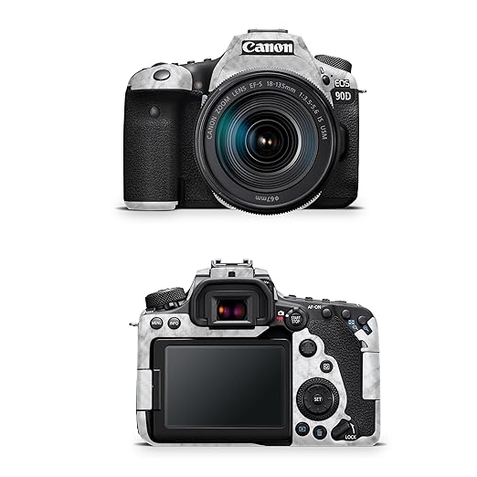 Carbon Fiber Camera Skin Compatible with Canon EOS 90D Camera (2019) - Frost Marble - Premium 3M Vinyl Protective Wrap Decal Cover - Easy to Apply | Crafted in The USA by MightySkins