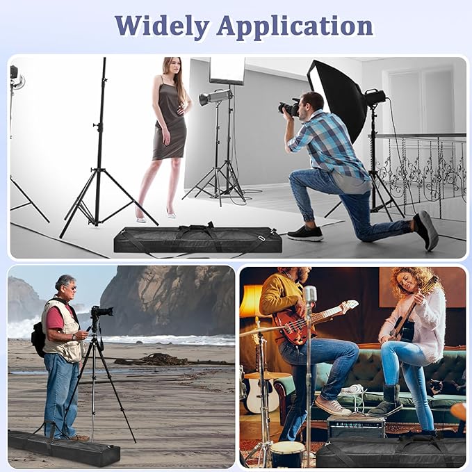 48in Heavy Duty Tripod Bag with Adjustable Padded Shoulder Strap and Handle, Carrying Case for Speaker, Mic, Light Stand and Photography Studio Equipment