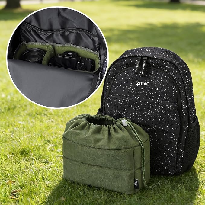 Koolertron Waterproof DSLR Camera Bag with Removable Insert, Adjustable Compartments, Fits in Camera Bags - Protective Case for DSLR/SLR Cameras & Accessories
