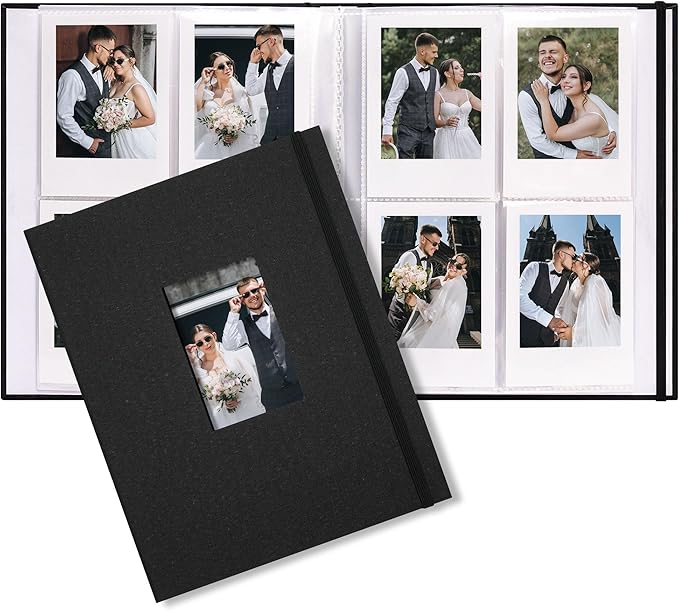 Vienrose Mini Polaroid Photo Album Book 208 Photos 2x3 Inch Pictures for Fujifilm Instax Mini 7s 8 9 11 25 26 40 50s 90 Evo Z2300 Instant Camera, Polaroid Snap Black 1 Pack