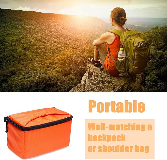 G-raphy Camera Bag Digital Camera Case, Waterproof & Protective Small Camera Insert with Handle Shockproof for Mirrorless Cameras, Lenses and other accessories (Orange)