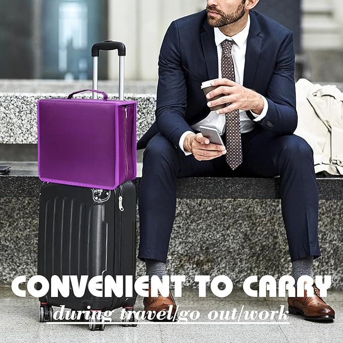 DVD Case CD Storage,384 Capacity CD Cases Holder DVD Storage Case Holders CD DVD Disc Case Storage Wallet Binder for Car Home Office Travel (Purple)