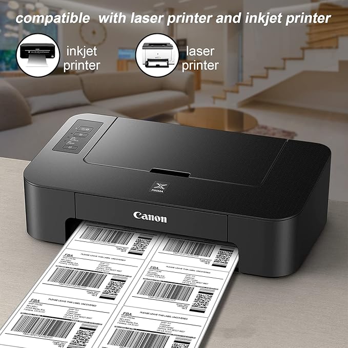[200 Sheets 1200 Labels] Shipping Labels 3 1/3"x4" Printable White 6 up Labels for Laser/Inkjet Printers, Mailing FBA Address Label Sticker Paper - Permanent Adhesive Label Blank