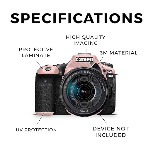 Carbon Fiber Camera Skin Compatible with Canon EOS 90D Camera (2019) - Solid Blush - Premium 3M Vinyl Protective Wrap Decal Cover - Easy to Apply | Crafted in The USA by MightySkins