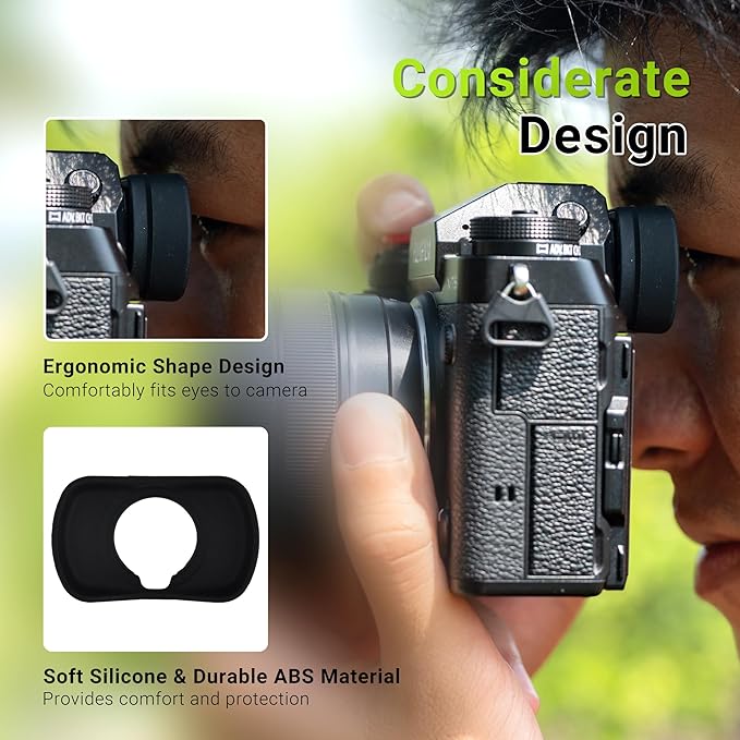 JJC Viewfinder Eyecup Eyepiece for Fuji Fujifilm X-T5 X-T4 X-T3 X-T2 X-T1 X-H1 X-H2 X-H2S GFX 100 GFX 100S GFX 50S and GFX 50S II Camera, Replaces Fuji Fujifilm EC-XT L Eyepiece