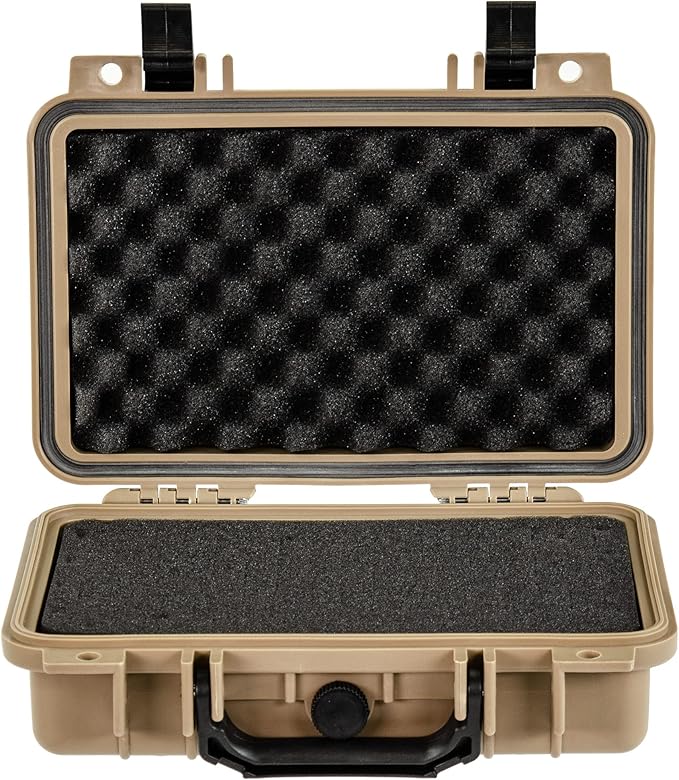 Eylar Protective Gear and Camera Hard Case Waterproof Dry Box with Foam 11.6 Inch 8.3 Inch 3.8 Inch (Tan)