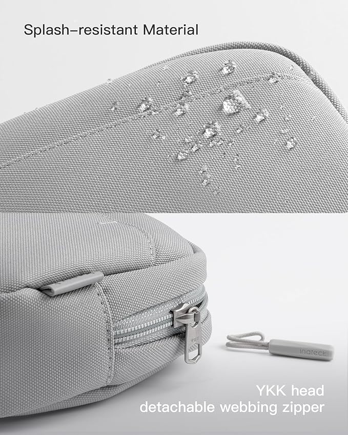 Inateck Electronics Organizer Travel Case, Water-resistant Cable Organizer Pouch, Multi-purpose Accessories Carry Case for Cord, Charger, Cables, Phone, USB Drive, Black, Small
