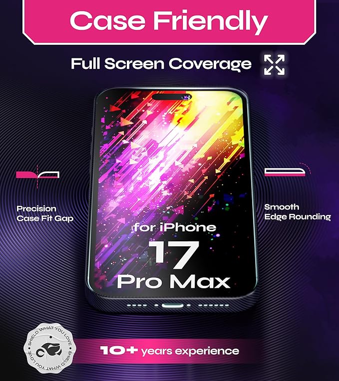 Defenslim for iPhone 17 Pro Max Screen Protector (2Pack), Easy Auto-Align Install Kit, 6.9" Tempered Glass, 9H Hardness, Ultra HD Clear, Case Friendly, EasyShield