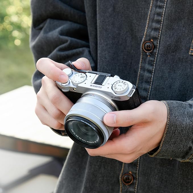 X-M5 Thumb Grip, Aluminum Alloy Metal Thumb Up Rest Grip for Fujifilm Fuji XM5 Camera with Hot Shoe Cover Protector Holder & Silicone Pad, Not Affect The Use of XM-5 Camera Buttons - Silver