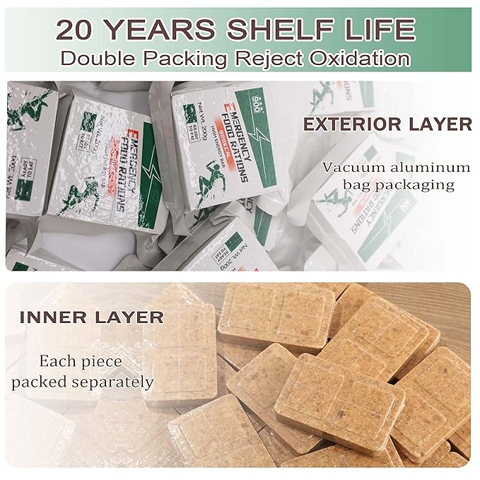 Emergency Food Rations Bars - Original Flavor Hardtack, Mre Meals 2025, 15 Days Emergency Meals Survival Foods Bars, Emergency Supplies for Disaster Preparedness, Tin Pack, Long Shelf Life