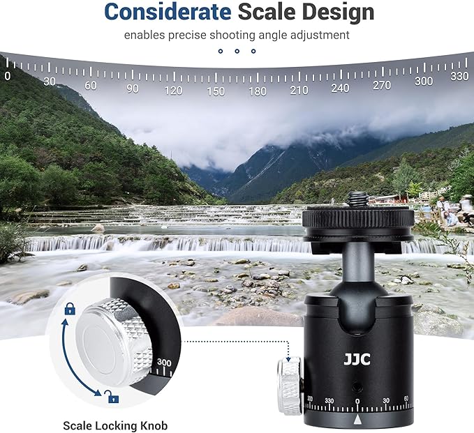 JJC Mini Ball Head, Ballhead Tripod Mount Adapter Converter for Tripod Monopod Camera LED Light Microphone, Cold Shoe Tripod Mount Adapter for Photography, 1/4''-20 to Cold Shoe Mount Adapter