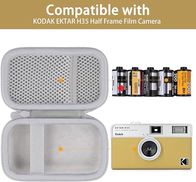 Camera Case for KODAK EKTAR H35/H35N/KODAK Snapic A1 Frame Film Camera,Carrying Case Holder for KODAK EKTAR H35/H35N/Kodak Snapic A1 Frame Film Camera and Accessories(Sand Case)