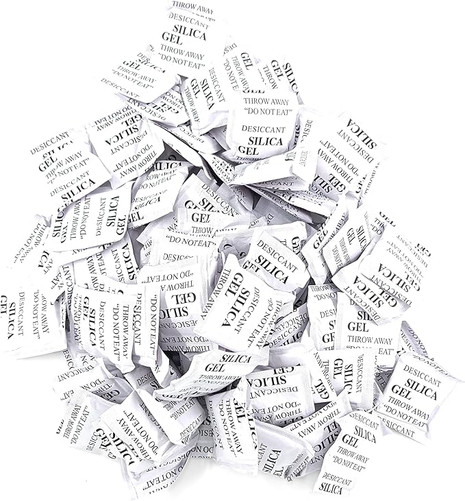 Desiccant Packs for Storage Silica Gel Packets Silica Gel Desiccants 100 Packs 10 Gram Moisture Absorber for Storage, Electronics, Jewelry, Cameras, Documents, Tools & Precision Instruments