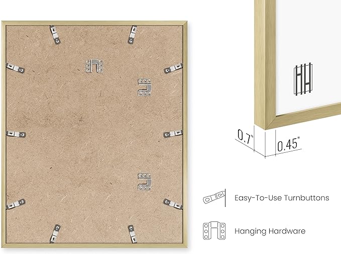 HAUS AND HUES 16x20 Gold Picture Frames - Modern Aluminum Poster Display - Lightweight Frames for Prints and Artwork - Ready-to-Hang Vertically & Horizontally (Set of 6)