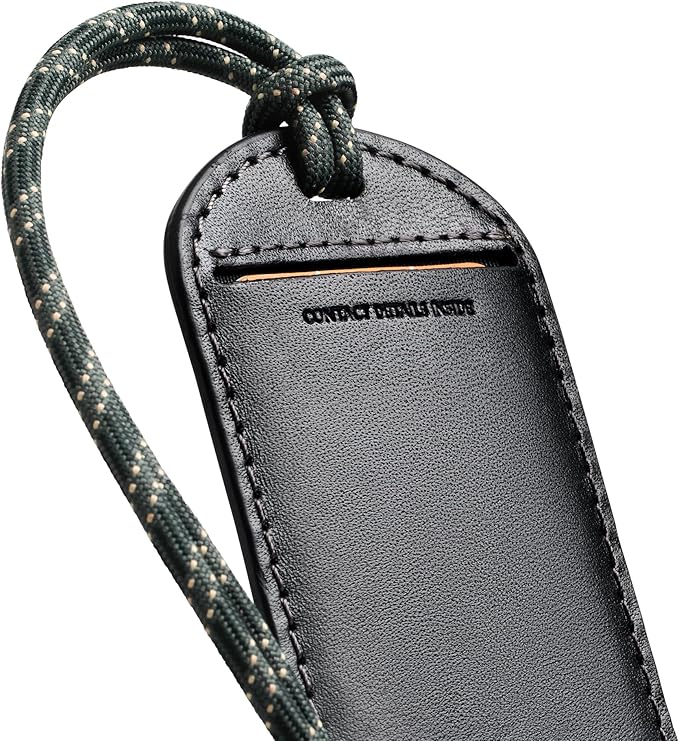 Bellroy Luggage Tag (Leather Luggage Tag with Personalizable Insert Card and Durable Construction) - Black
