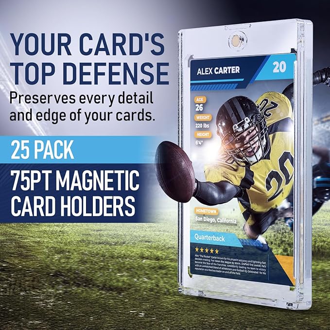 Premium 35PT - 360PT Magnetic Card Holder Case | Magnetic Trading Card Holder, Pro Sports, Football, Basketball, Baseball, MTG & TCG U-V Hard Protectors With Ultra Clear Design Display For Collectors.