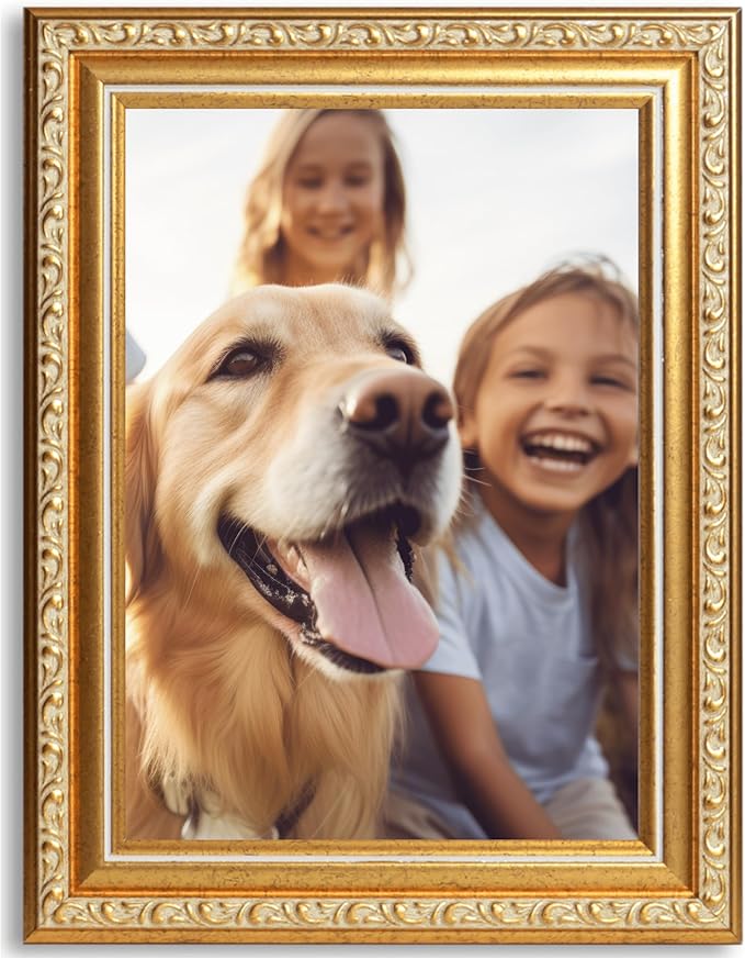 VictoR Picture Frame Chagall 6x8 Gold - Vintage Picture Frames with Shutterproof Acrylic Glass - 6 x 8 Photo Frame - Gold Picture Frames - Antique