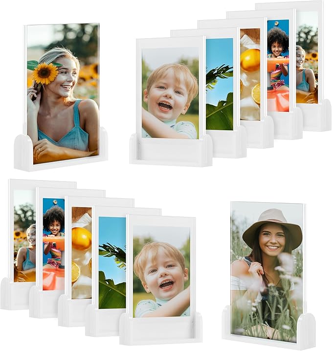 Janaden Cute Mini Instax Polaroid Frame, 2x3 Picture Frames for Fujifilm Instax Mini Film, Small Polaroid Frames for Wallet Size Photos, Little Photos Desktop Display Holder,12 Pack