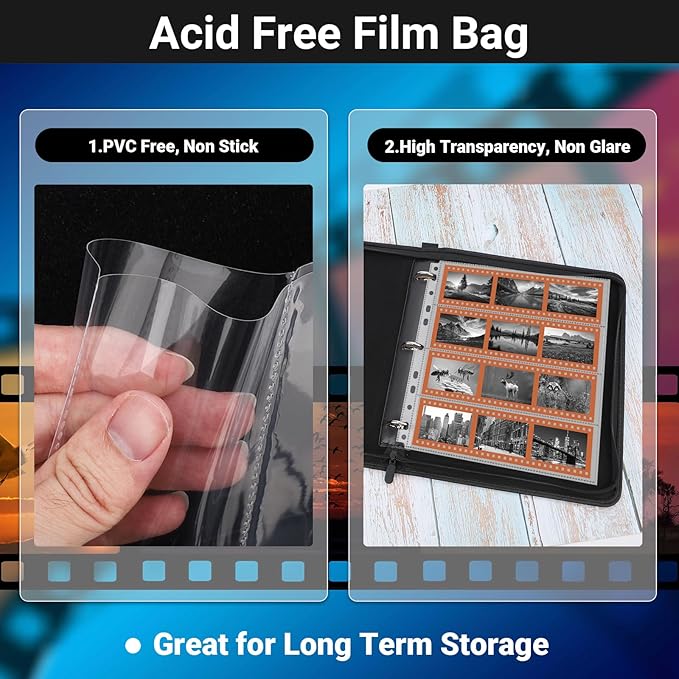 ENPOINT 120 Film Holder 120-4, Pack of 60 120 Film Negative Sleeves for Film Negative Storage, Up to 960 Frames