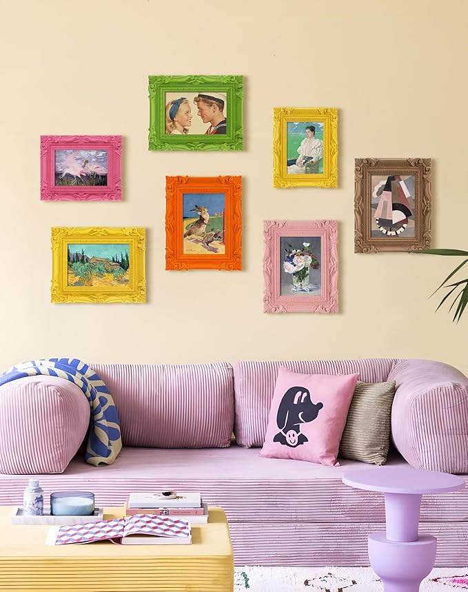 4x6 Pink Picture Frame for Drawings Prints, Small Cute Decorative Frame with Real Glass/Stand, Retro Ornate Memorial Frame Gift for Wedding Baby Shower Retirement (Light Pink)