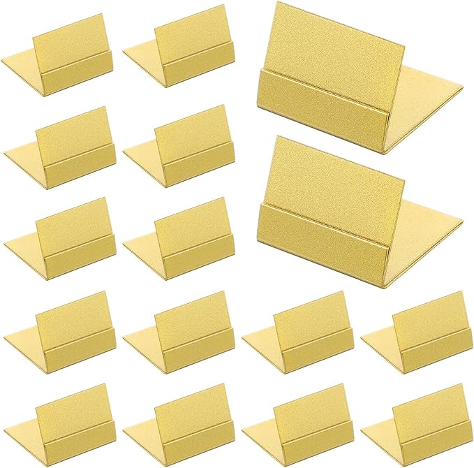 HaiFafafaing 24 Pcs Gold Table Number Holders, Metal Place Card Photo Stands for Table Centerpieces, Vintage Small Picture Holders for Weddings, Anniversaries, Office, and Parties