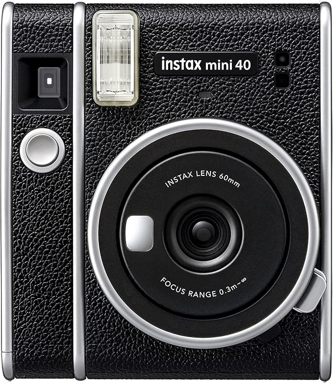 Fujifilm Instax Mini 40 Instant Film Camera with Built-in Selfie Lens, Auto Exposure, Auto Shutter Speed, Easy to Use, Stylish and Classic Design Polaroid Cameras for Pro or Beginners (Renewed)
