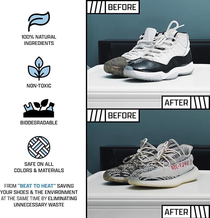 FACTORY LACED Shoe Cleaning Kit - Complete Sneaker Cleaner Kit with 8oz Solution, 4 Brushes, 2 Shoe Trees, Microfiber Towel & Bowl - The Ultimate Shoe Cleaner Kit for Jordans and Nike Shoes