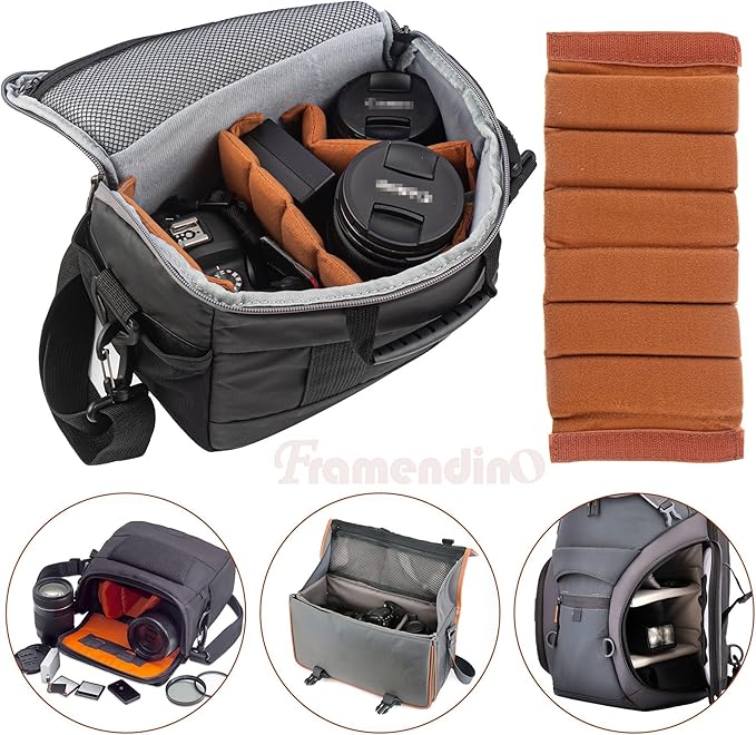 Framendino, 4 Pack Camera Bag Case Insert Partition Divider Dividers Inserts