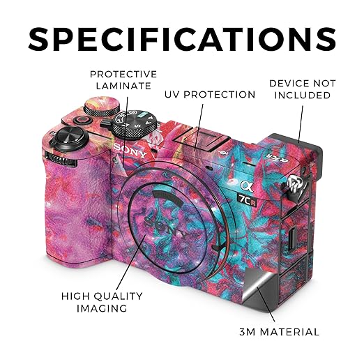Glossy Glitter Camera Skin Compatible with Sony Alpha 7CR Camera (2023) - Paint Party - Premium 3M Vinyl Protective Wrap Decal Cover - Easy to Apply | Crafted in The USA by MightySkins