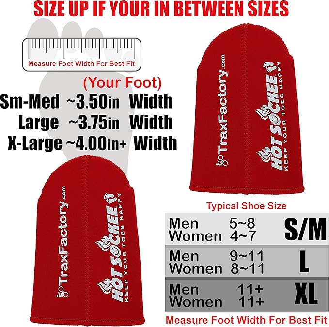 Neoprene Toe Warmers - Worn Inside Shoes or Boots - 3 Sizes - Cycling, Hiking, Winter Sports, Camping, Work & Construction Boots
