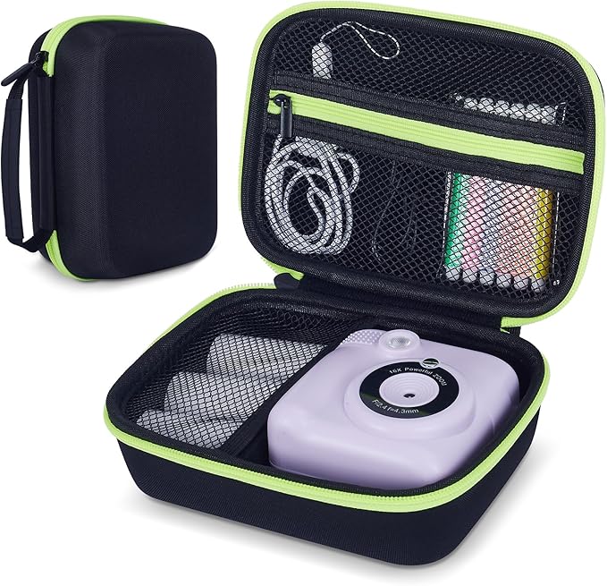 Hikkon Camera Case Compatible for ESOXOFFORE/Upgrade/Dylanto/Yehtta/HiMont/CAMCLID Kids Instant Print Camera Toy,Portable Digital Camera Storage Holder Organizer Bag (Case Only) - Black