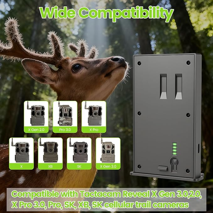 COOLSHOW Reveal Hunting Camera Battery 2 Packs 6000mAh 7.2V Rechargeble Lipo Lithium ion Battery Compatible with Tatacam Hunting Camera X Gen 2.0,X Gen 3.0,X,XB,SK,X Pro,Pro 3.0
