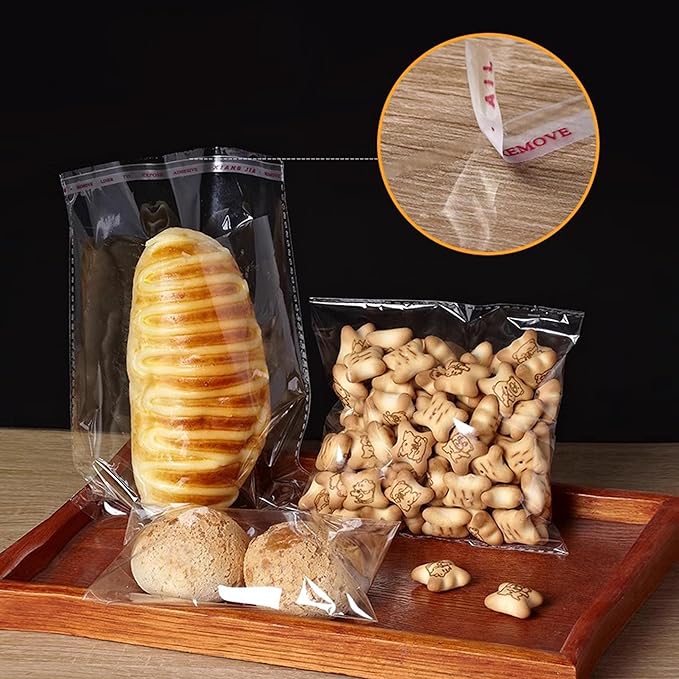 Clear Cellophane Bags 300pcs 4" x 5" Crystal Sealed Clear Bag Self Sealing OPP Cello Bags 1 Mil for Jewelry Earrings Candies Bakery Candle Cookie (12 Sizes to Choose from)
