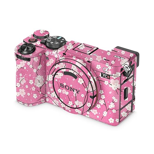 Glossy Glitter Camera Skin Compatible with Sony Alpha 7CR Camera (2023) - Sakura Pink - Premium 3M Vinyl Protective Wrap Decal Cover - Easy to Apply | Crafted in The USA by MightySkins