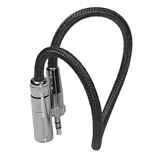 KONDOR Blue | 12 Inch Mini XLR (TA3) 3-Pin to 3.5mm Locking TRS Adapter Cable | Screw Lock Mini Plug for Lavalier Mics and Wireless Receivers, Braided On-Rig Audio | Black