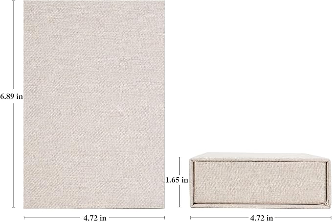 Yopih 4x6 Linen Photo Storage Box - Ideal for Preserving and Organizing Your Precious Photos, Certificates, Scrapbooking Supplies, Keepsakes, and Jewelry Beige