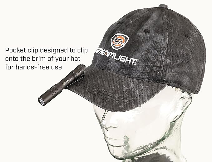Streamlight 66601 MicroStream USB 250-Lumen 1150-Candela EDC Ultra-Compact Flashlight with Rechargeable Battery, Clear Retail Packaging, Black