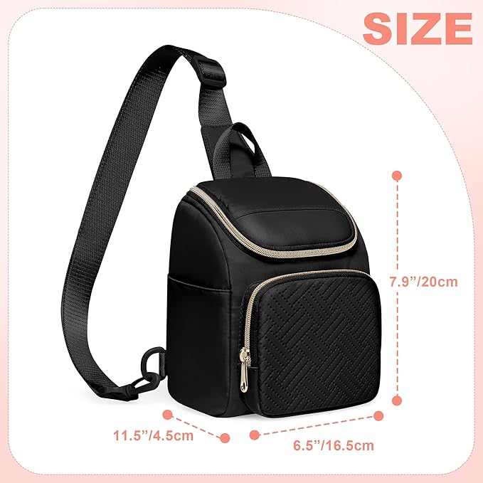Prokva Camera Sling Bag Compatible with Polaroid Now 3rd/2nd Gen, Flip, Now+, Go Gen 2 Instant Film Camera, Crossbody Carrying Case with Adjustable Strap,Black