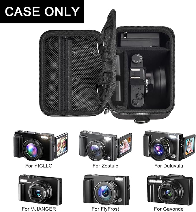 ANKHOH Vlogging Camera Case for Duluvulu/for Zostuic/for YIGLLO/for Gavonde/for Canon/for Kodak Pixpro Digital 4K 5K Camera Carrying Travel Bag for SD Cards, Accessories(Box Only)
