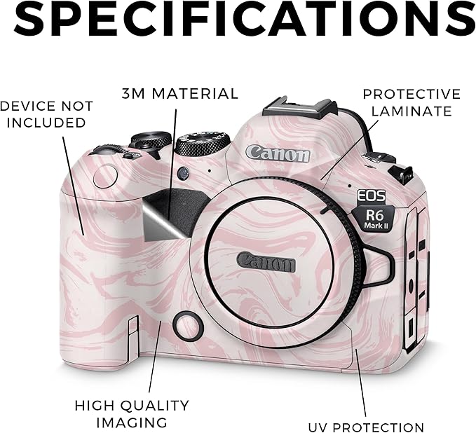 Camera Skin Compatible with Canon EOS R6 Mark II Camera (2022) - Silky Pink - Premium 3M Vinyl Protective Wrap Decal Cover - Easy to Apply | Crafted in The USA by MightySkins