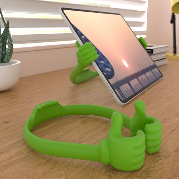 Honsky Adjustable Tablet Stand, Portable Phone Holder for Desk Bed - Multi-Angle Drawing Stand Compatible with All Tablets (Green)