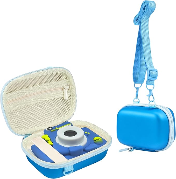Leayjeen Kids Camera Case Compatible with OUTUVAS/Goopow/Mgaolo/HOOMOON/Kids Camera Toys and Kids Digital Video Camcorder Camera,Best Birthday Festival Gift -Blue(Case Only)