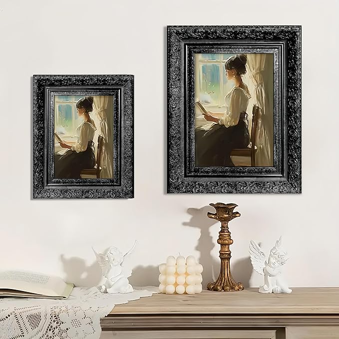 Vintage Picture Frame, Decorative Wall Hanging and Tabletop Display Photo Frame (Black, 11X14)