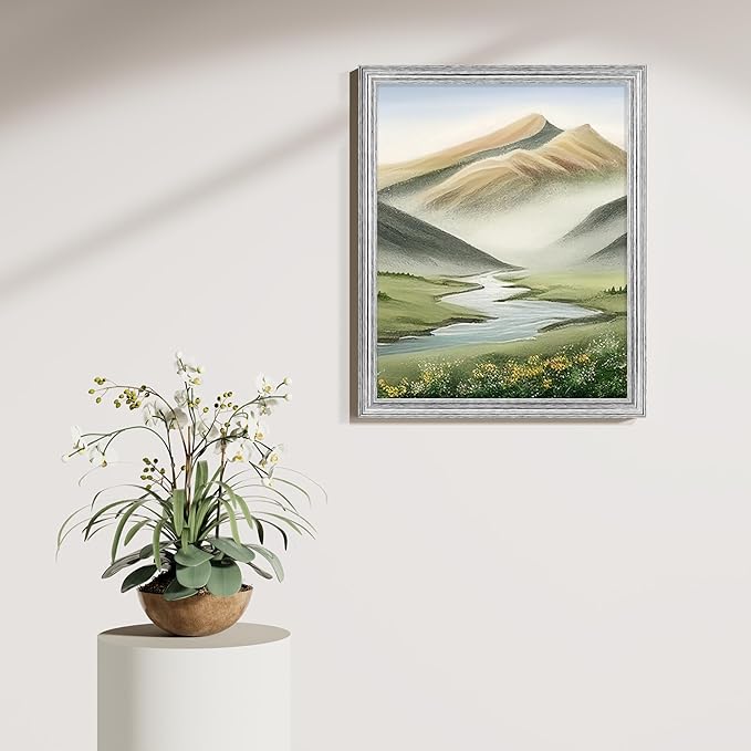 Vittanly 16x20 Picture Frames Set of 2, Ornate Vintage Photo Frame for Wall Mount, Display 11x14 Pictures with Mat or 16x20 without Mat, Rustic Silver
