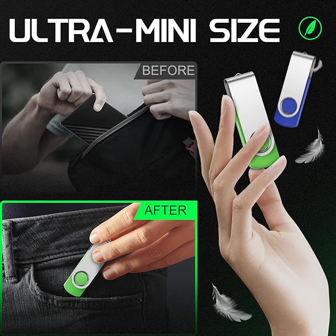 FEBNISCTE 50 Pack 8G Flash Drive - Customized Your Logo USB 2.0 Thumb Drive Memory Stick - 50 PCS